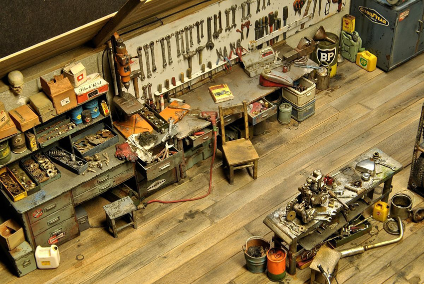 Mario Rapinett - World Miniatures - Garage et atelier moto miniature - mini4temps.fr