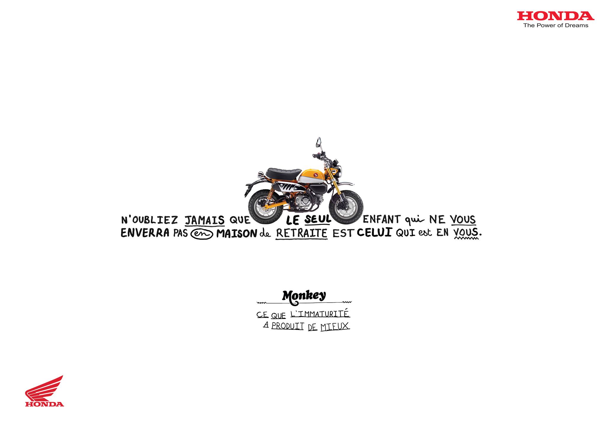 Campagne de publicité pour le Honda Monkey 125 par DDB Paris - mini4temps.fr